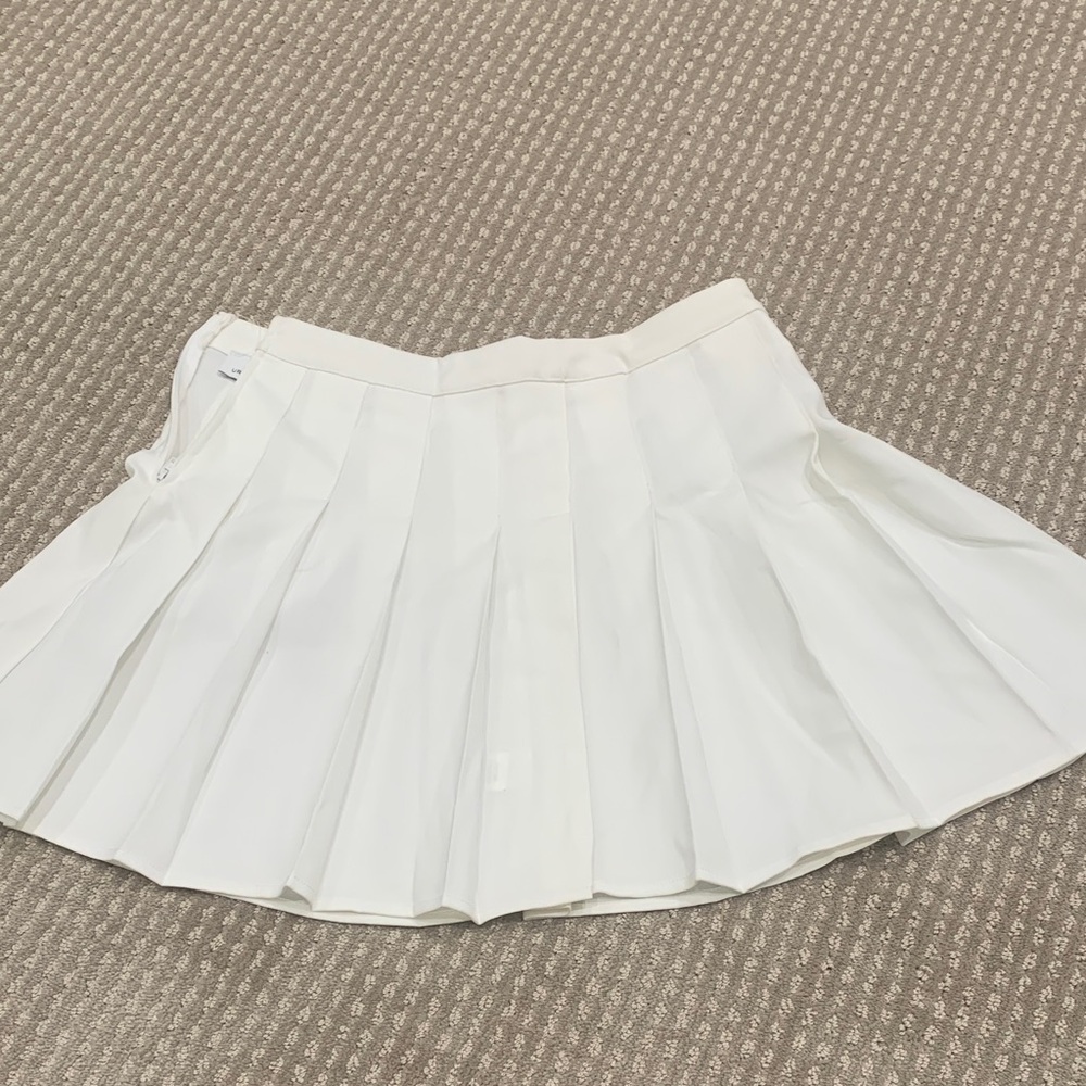 Bohme White Pleated Mini Skirt